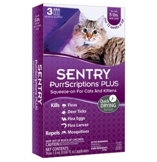 SENTRY PurrScriptions краплі від бліх і кліщів для кішок більше 2,2 кг, 1,4, упак (19817х3шт)