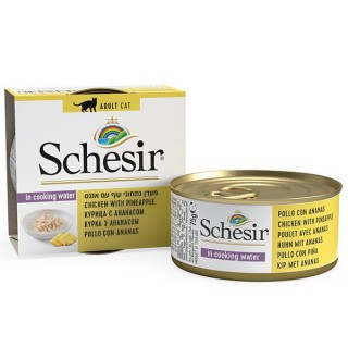 Schesir КУРКА З АНАНАСОМ (Chicken Pineapple) консерви для кішок, банка , 75 г., (C351) (613516х14шт)