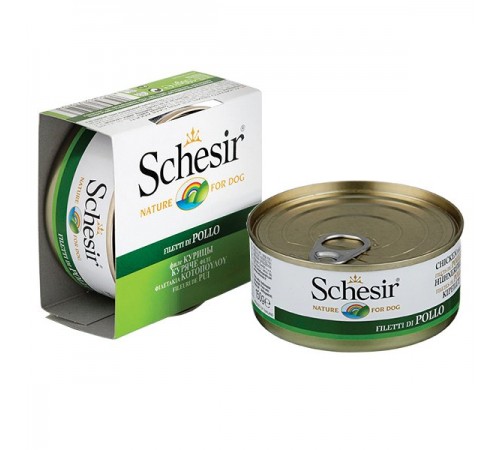 Schesir ФІЛЕ КУРКИ (Chicken Fillet) в желе консерви для собак, банка, 150 г, (C680) (712523х10шт)