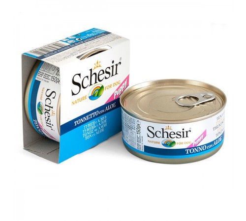 Schesir ТУНЕЦЬ З АЛОЕ (Tuna Aloe Puppy) консерви для цуценят, банка, 150 г, (C688) (712622х10шт)