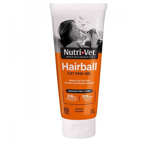 Nutri-Vet Гель для виведення шерсті (Hairball Paw-Gel) для котів, 85 г. (99850х6шт)