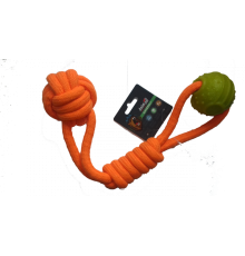 AGrizZzly Інтерактивна іграшка, мотузка з кулькою, orange/yellow 9864