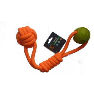 AGrizZzly Інтерактивна іграшка, мотузка з кулькою, orange/yellow 9864