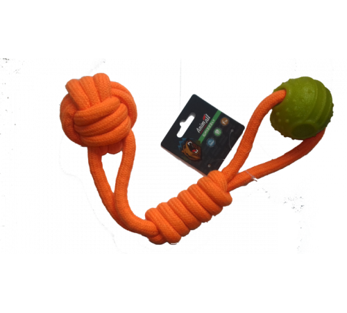AGrizZzly Інтерактивна іграшка, мотузка з кулькою, orange/yellow 9864