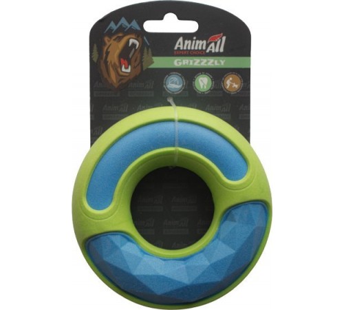 AnimAll GrizZzly Іграшка подвійне кільце, blue/green 9925