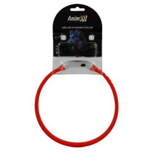 AnimAll Нашийник LED-М 55 см червоний (з підзарядкою USB) 0174