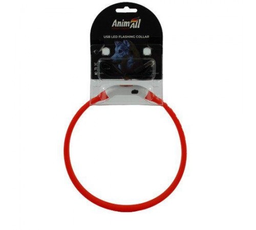 AnimAll Нашийник LED-М 55 см червоний (з підзарядкою USB) 0174
