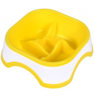 AnimAll Миска квадратна для повільного харчування, 400 мл, жовта 0211