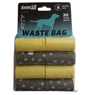 AnimAll Змінні пакети для прибирання за собакою 8 рулонів по 20 шт