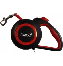 AnimAll Рулетка-поводок REFLECTOR до 25кг/5метра M Червоний-чорний MS7110-5M