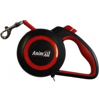 AnimAll Рулетка-поводок REFLECTOR до 25кг/5метра M Червоний-чорний MS7110-5M
