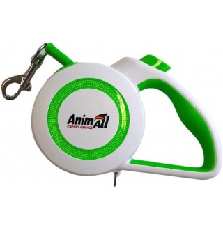 AnimAll Рулетка-поводок REFLECTOR до 25кг/5метра М Салатовий-білий
