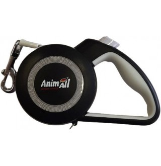 AnimAll Рулетка-поводок REFLECTOR до 50кг/5метра L Сірий-чорний MS7110-5M