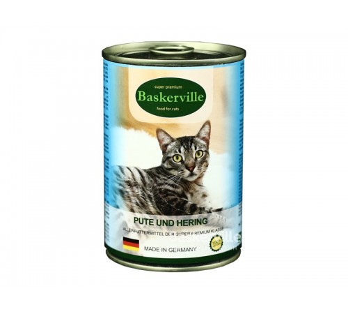 Baskerville Корм для котів Індичка та риба (400г)