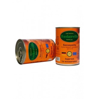 Baskerville Корм для котів Індичка та яловичина (400г)