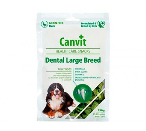 Canvit Dental Large Breed - напіввологі ласощі для догляду за зубами дорослих собак великих порід 250г