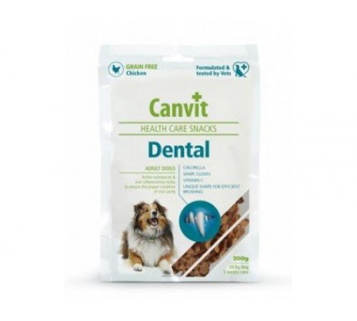 Canvit Dental - напіввологі ласощі для догляду за зубами та ротовою порожниною собак 200г