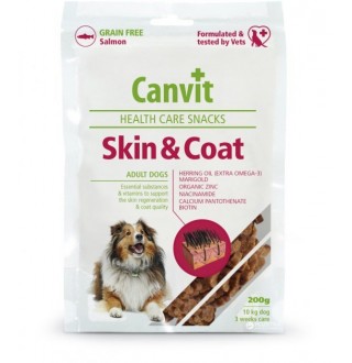 Canvit Skin and Coat - напіввологі ласощі для краси, здоров'я і блиску шерсті для собак 200г