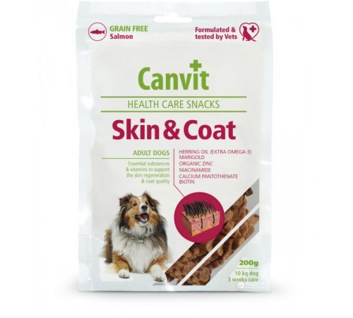 Canvit Skin and Coat - напіввологі ласощі для краси, здоров'я і блиску шерсті для собак 200г