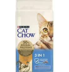 CAT CHOW Feline 3 в 1. Сухий корм для котів (індичка) 15кг