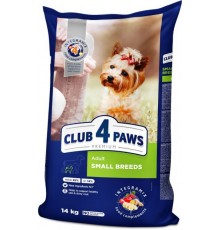 CLUB 4 PAWS Premium. Повнораціонний сухий корм для дорослих собак малих порід 14,0 кг