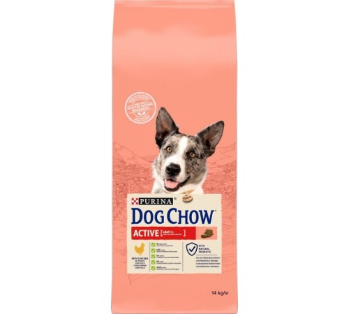 DOG CHOW Active.Сухий корм для активних та робочих собак з куркою 14кг