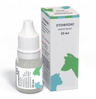 BioTestLab Отофлокс  - вушні краплі противопаразитарні, протизапальні для собак і котів, 10мл