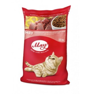 МЯУ повнораціонний сухий корм для дорослих котів з кроликом 11кг