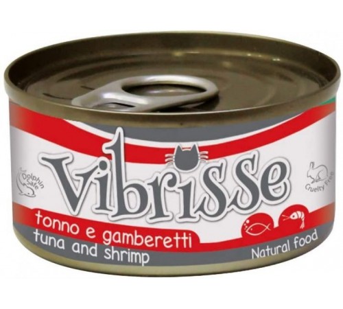 VIBRISSE Конcерви для котів тунец/креветки, 70г