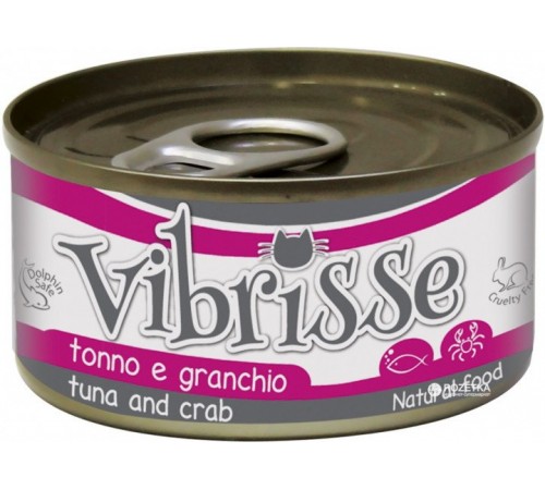 VIBRISSE Конcерви для котів тунець/краб, 70г