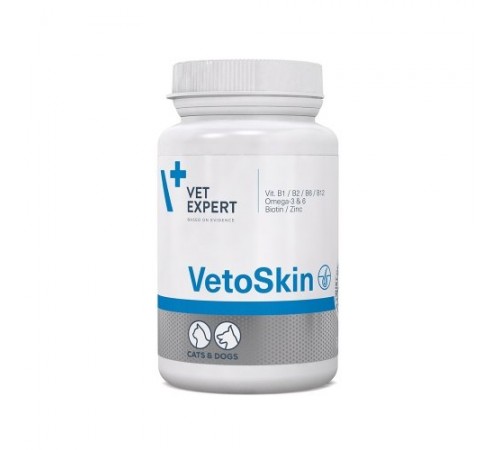 VetExpert VetoSkin - харчова добавка для здоров'я шкіри і шерсті котів та собак, 60шт