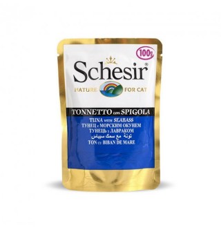 Schesir ТУНЕЦЬ З ОКУНЕМ (Tuna Seabass) в желе консерви для котів, пауч, 100 г, (C565) (751085х20шт)