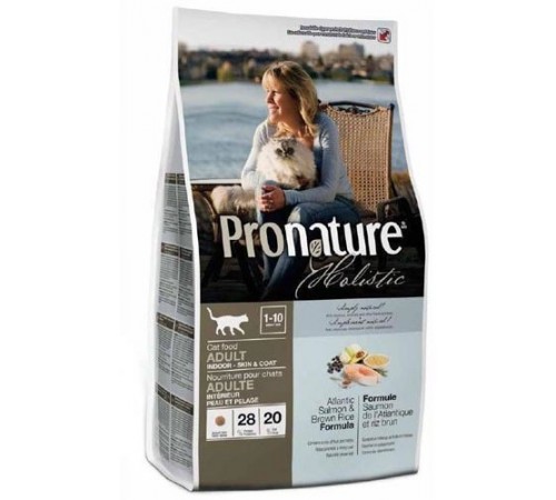 Pronature Holistic Сухий корм для домашніх котів. Атлантичний лосось з коричневим рисом, 2,72 кг