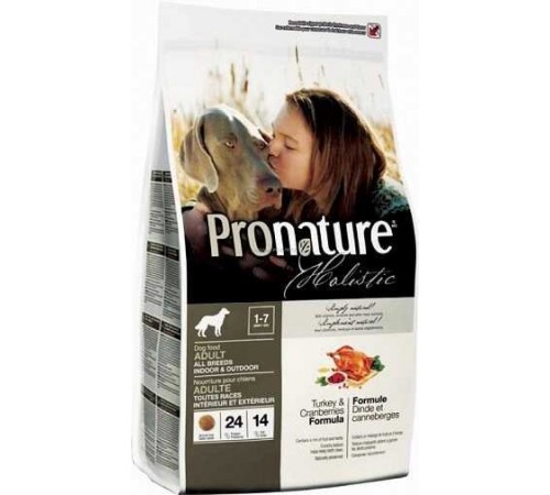 Pronature Holistic Корм для собак всіх порід. Індичка з журавлиною, 2,72кг.