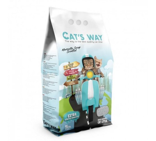 Cat's Way Marseille Soap - бентонітовий наповнювач, марсельске мило, бірюзові гранули, 10л