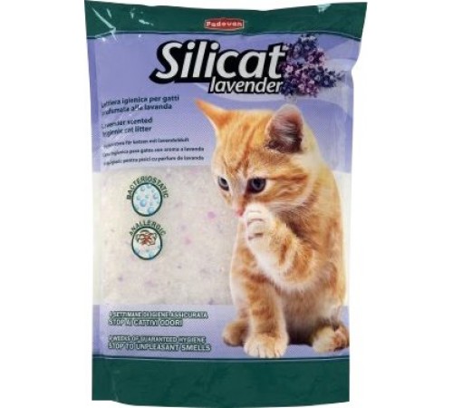 Padovan Silicat Lavender - наповнювач силікагелевий для котячих туалетів з лавандою, 2,2кг