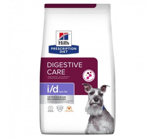 Hill's Prescription Diet Digestive Care i/d Low Fat (ActivBiome+) - корм-дієта з куркою та інноваційною сумішшю пребіотичних харчових волокон для собак із проблемами травлення, 1,5кг