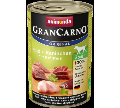 Animonda GranCarno Adult Beef Rabbit with Herbs - консерви для собак, кролик-трави 800г
