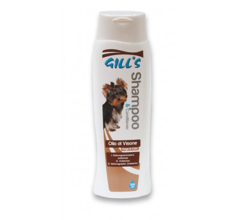 GILL'S Шампунь-кондиціонер. С норковим маслом, для блискучої шерсті, 200мл, 6шт/уп