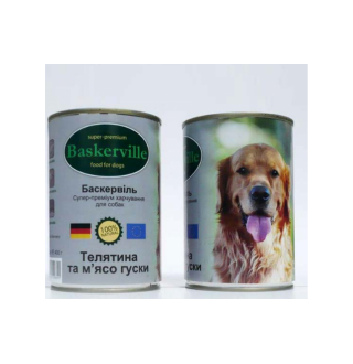 Baskerville Консерви для собак. Телятина та м'ясо гуски (400г)