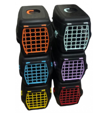 AnimAll Перенесення для котів та собак чорна з кольоровими дверцятами CNR-102B (48,5х32,5х32,5)
