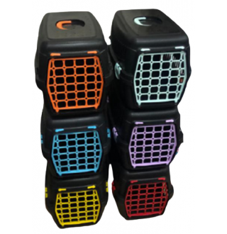 AnimAll Перенесення для котів та собак чорна з кольоровими дверцятами CNR-102B (48,5х32,5х32,5)