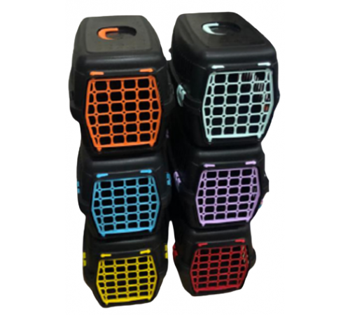 AnimAll Перенесення для котів та собак чорна з кольоровими дверцятами CNR-102B (48,5х32,5х32,5)
