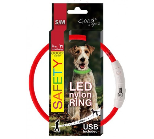 Нашийник LED червоний 45см