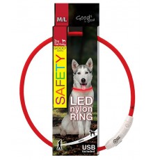 Нашийник LED червоний 65см