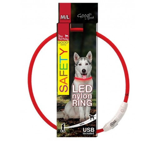 Нашийник LED червоний 65см