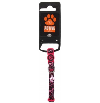 Нашийник нейлон для котів XS 1х19-31см Леопард pink