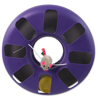 Magic Cat Track circle with mouse - іграшка доріжка з мишею для котів, фіолетово-сіра 25x25x6,5см