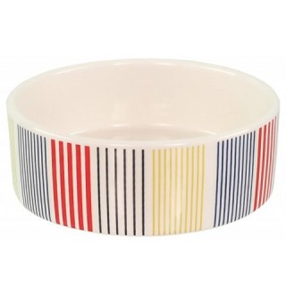 Миска керамічна для собак 12,5x4,5см кольорові полоски