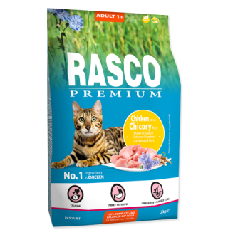 Rasco Premium Cat Adult, Chicken and Chicory Root - повнораціонний сухий корм для дорослих котві, 2кг 